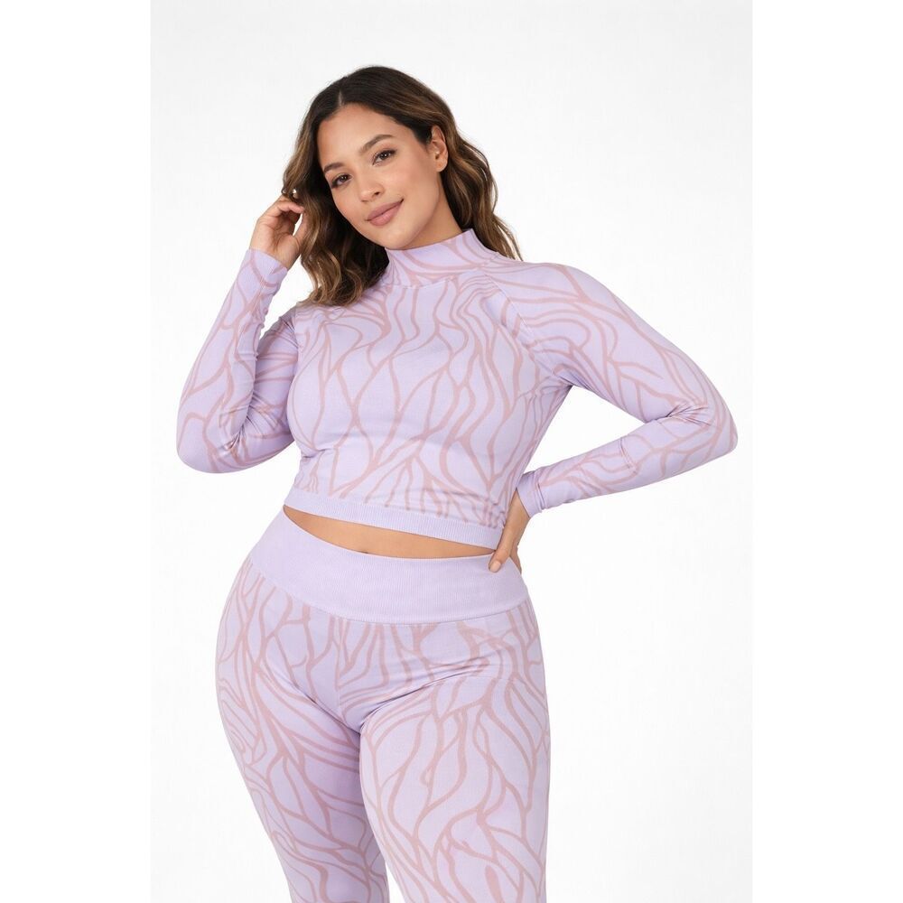 Fabletics Women Size Small Courtney Long Sleeve Lilac Workout Top Shirt Athletic